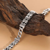 Double Layer Safety Grain Bracelet Thai Silver Retro Personality