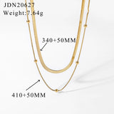 Double Layer Snake Chain Bead Chain Necklace For Women