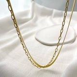 Double Layer Stainless Steel Chain Necklace Women Pendant Hiphop Punk Collares