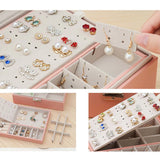 Double Layer Jewelry Box Ring Organizer Earring Showcase Velvet Gift Boxes
