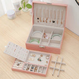 Double Layer Jewelry Box Ring Organizer Earring Showcase Velvet Gift Boxes