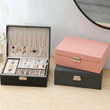 Double Layer Jewelry Box Ring Organizer Earring Showcase Velvet Gift Boxes