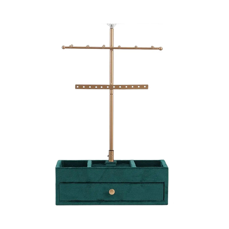 Double Layer T Bar Jewelry Display Stand Metal Organizer