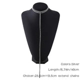 Double Layer Tassel Necklace Rhinestone Chain Body Jewelry for Women