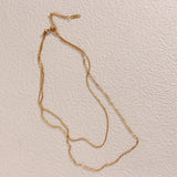 Double Layer Snake Chain Stitching Ins Necklace
