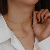 Double Layer Snake Chain Stitching Ins Necklace