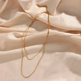 Double Layer Snake Chain Stitching Ins Necklace