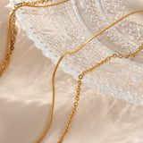 Double Layer Snake Chain Stitching Ins Necklace
