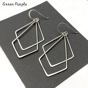 925 Silver Filled Triangle Drop Earrings for Women