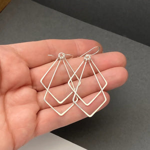 925 Silver Filled Triangle Drop Earrings for Women