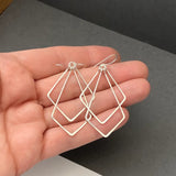 925 Silver Filled Triangle Drop Earrings for Women