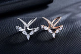 Delicate Double Layer V-shape Moissanite Ring Sterling Silver
