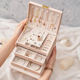 Double-Layer Velvet Jewelry Box High Capacity