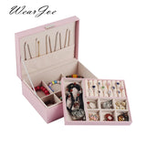 Double Layer Velvet Jewelry Storage Organizer Container