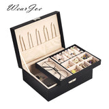 Double Layer Velvet Jewelry Storage Organizer Container