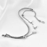 Double Layered Love Heart Bracelet Stainless Steel Charm Jewelry