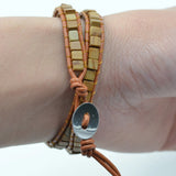 Double Layered Stone Wrap Bracelet Boho Ethnic Jewelry