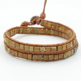 Double Layered Stone Wrap Bracelet Boho Ethnic Jewelry