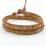 Double Layered Stone Wrap Bracelet Boho Ethnic Jewelry