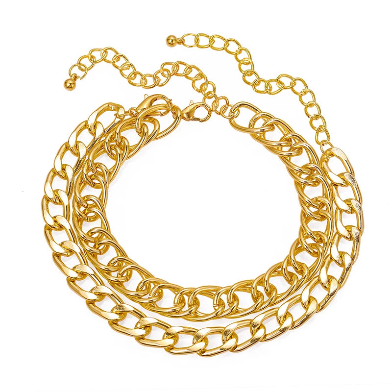 Thick Cuban Chain Bracelet Exaggerated Charm Bangles for Women