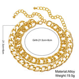Thick Cuban Chain Bracelet Exaggerated Charm Bangles for Women
