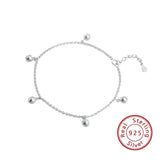Double Layers Circle Chain Ankle with CZ Zircon Stone 925 Sterling Silver
