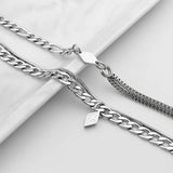 Double Layer Geometric Steel Bracelet for Women