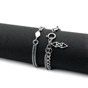 Double Layer Geometric Steel Bracelet for Women
