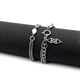 Double Layer Geometric Steel Bracelet for Women