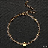 Heart Charm Anklet Silver Stainless Steel Foot Ankle Bracelet