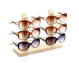 Double Layers Wood Sunglasses Case Jewelry Organizer