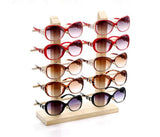 Double Layers Wood Sunglasses Case Jewelry Organizer