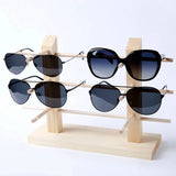 Double Layers Wood Sunglasses Case Jewelry Organizer
