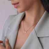 Double Letter Heart Necklace Custom Name BFF Jewelry