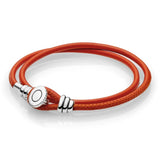 Leather Pan Bracelets with 925 Silver Clasp Buckle for Beads Charms