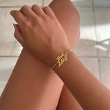 Double Name Bracelet, Personalized Dainty Bracelet