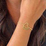 Personalized Double Name Heart Bracelet - Anklet