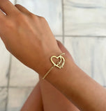 Personalized Double Name Heart Bracelet - Anklet
