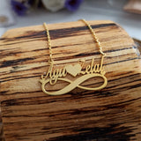 Personalized Double Name Heart Necklace Infinity Pendant Couple Jewelry