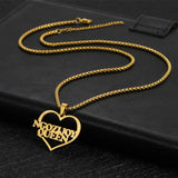 Double Name Heart Necklace Gift Necklace Letter Stainless Steel Name Necklace