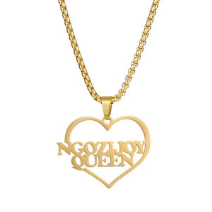 Double Name Heart Necklace Gift Necklace Letter Stainless Steel Name Necklace