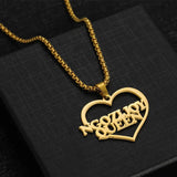 Double Name Heart Necklace Gift Necklace Letter Stainless Steel Name Necklace