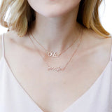 Personalized Double Name Necklace Pendant Handwriting Signature Name Tag