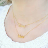 Personalized Double Name Necklace Pendant Handwriting Signature Name Tag