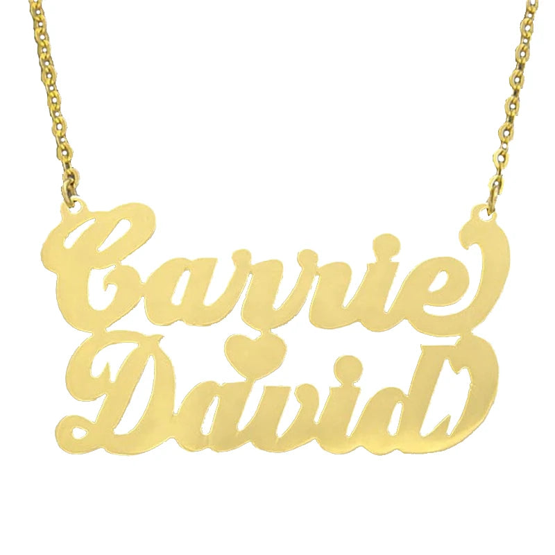 Double Name Silver 925 Necklace Personalized Two Name Necklace Pendant