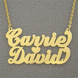 Double Name Silver 925 Necklace Personalized Two Name Necklace Pendant