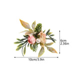 Set of 4 Pink Flower Napkin Rings with Berries & Holders