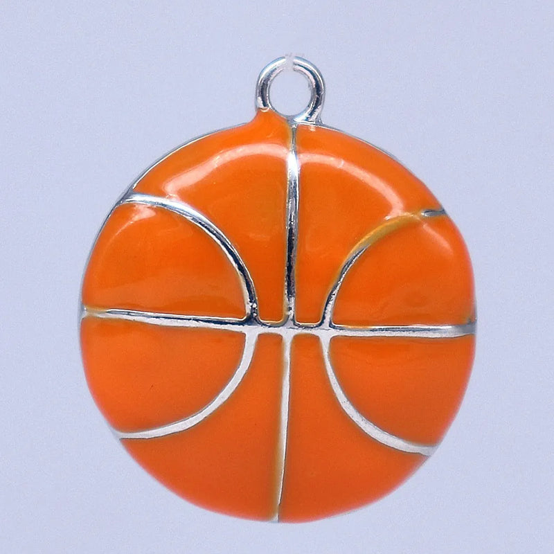 Double Nose High Metal Alloy Enamel Basketball Pendants