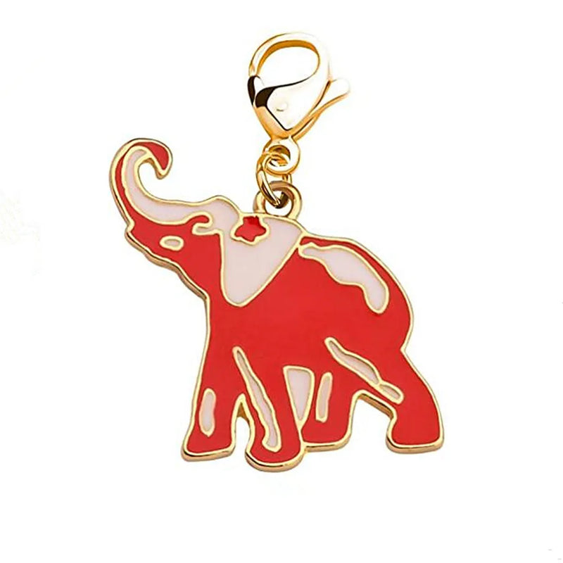 Golden Red Elephant Charms with Lobster for Jewelry Making