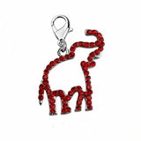 Golden Red Elephant Charms with Lobster for Jewelry Making